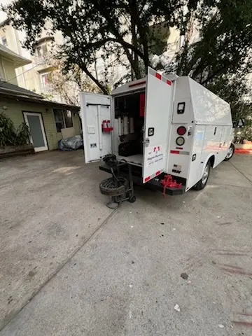Magnet Plumbing service vehicle on-site for Water Heater Repair in First Encounter Beach